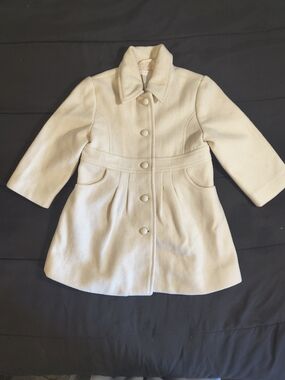 Janie and Jack Cream Button-Front Pea Coat for Kids